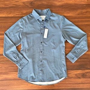 Med Mizzen+Main Leeward Dress Shirt Navy Diamond